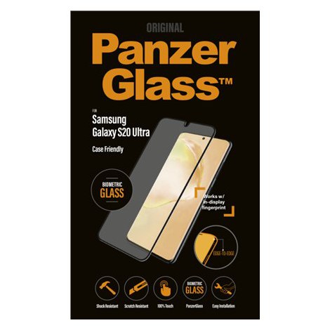 PanzerGlass | Screen protector - glass | Samsung Galaxy S20 Ultra, S20 Ultra 5G | Glass | Black | Transparent